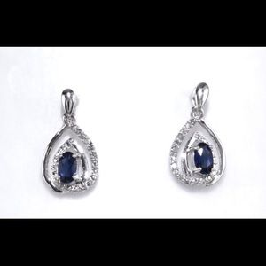 Zales Lab-Created Sapphire Teardrop Earrings